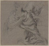 I 044
<br/>
Draperiestudies voor een vorst en een bediende
<br/>
<em>Cortona, Pietro da (1596-1669)</em>